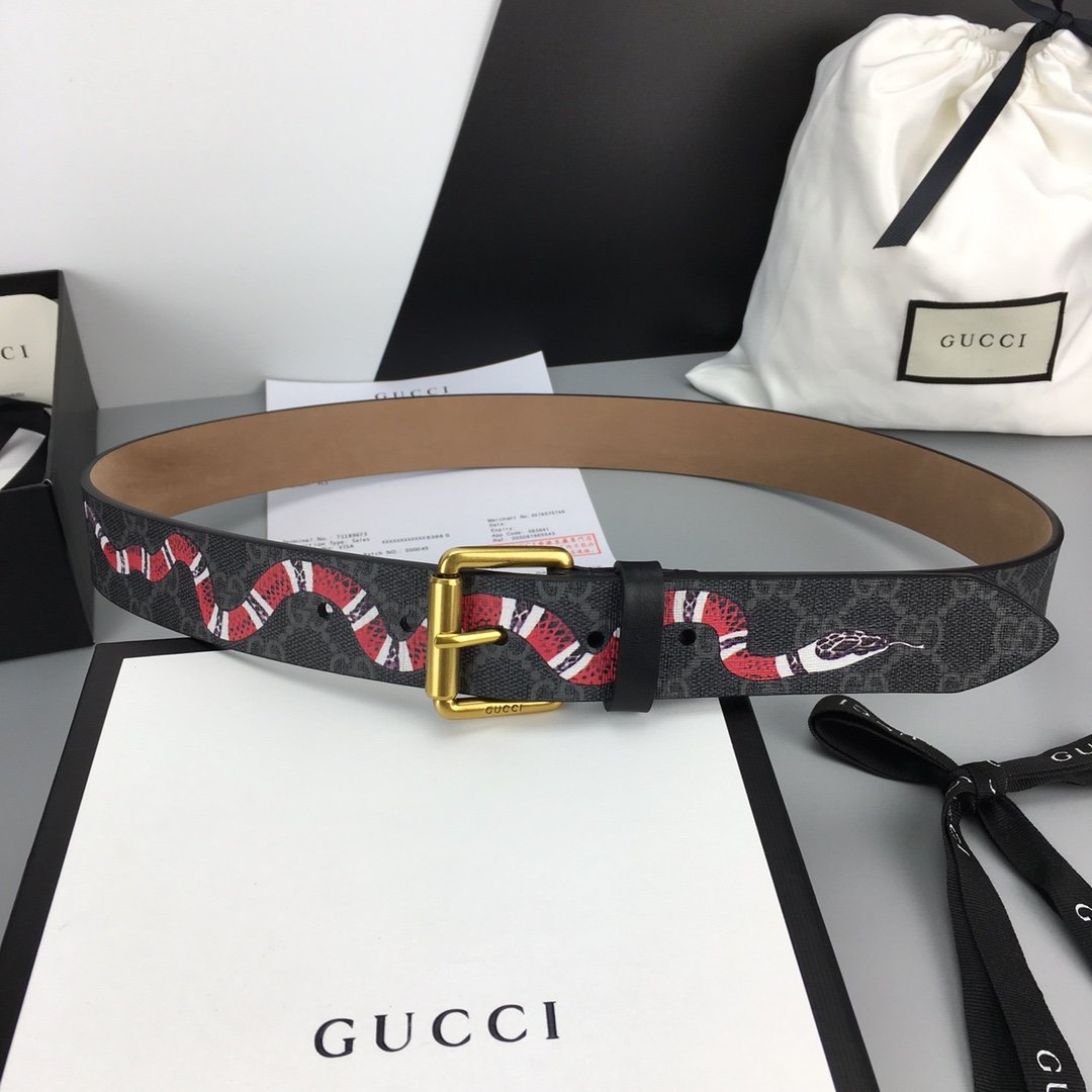 Gucci Belt With Square Buckle Black
