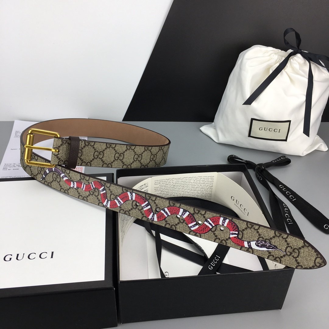Gucci Belt With Square Buckle Brown