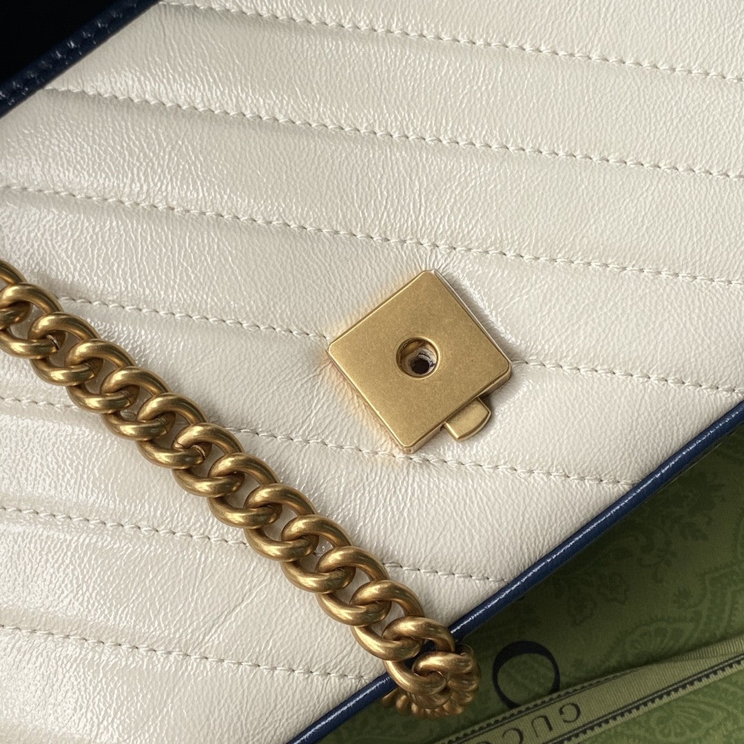 Gucci Marmont Mini Top Handle Bag 26cm White
