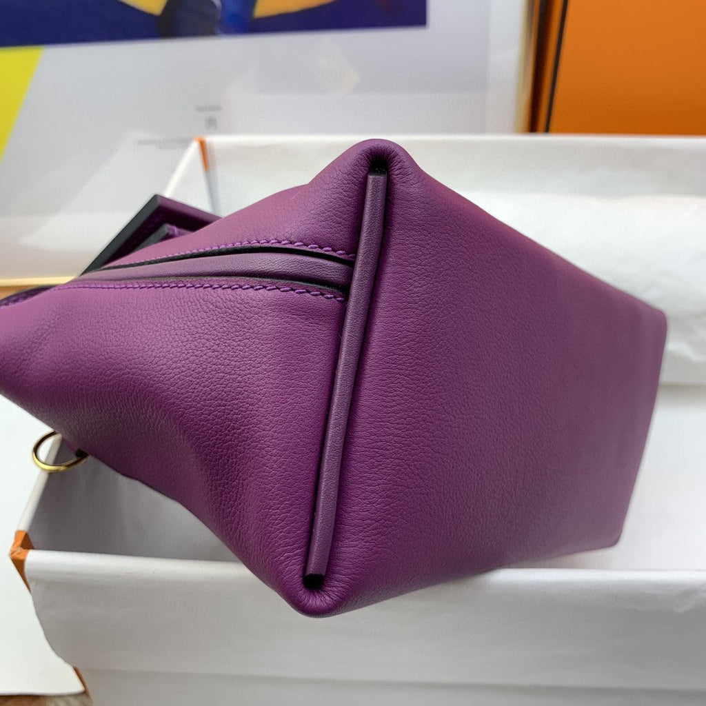 Hermes 24 24 21cm Noir Black Clémence Purple