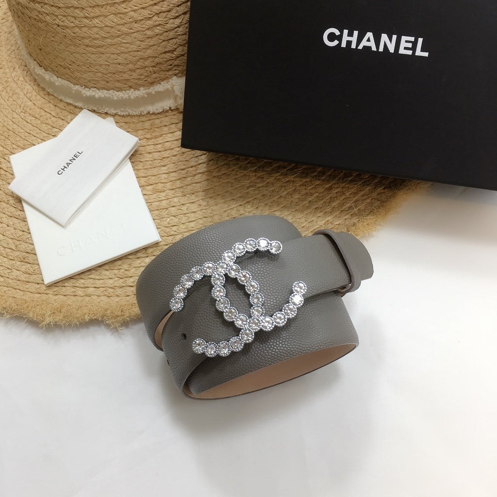 Chanel Belt With Beaded Buckle Green