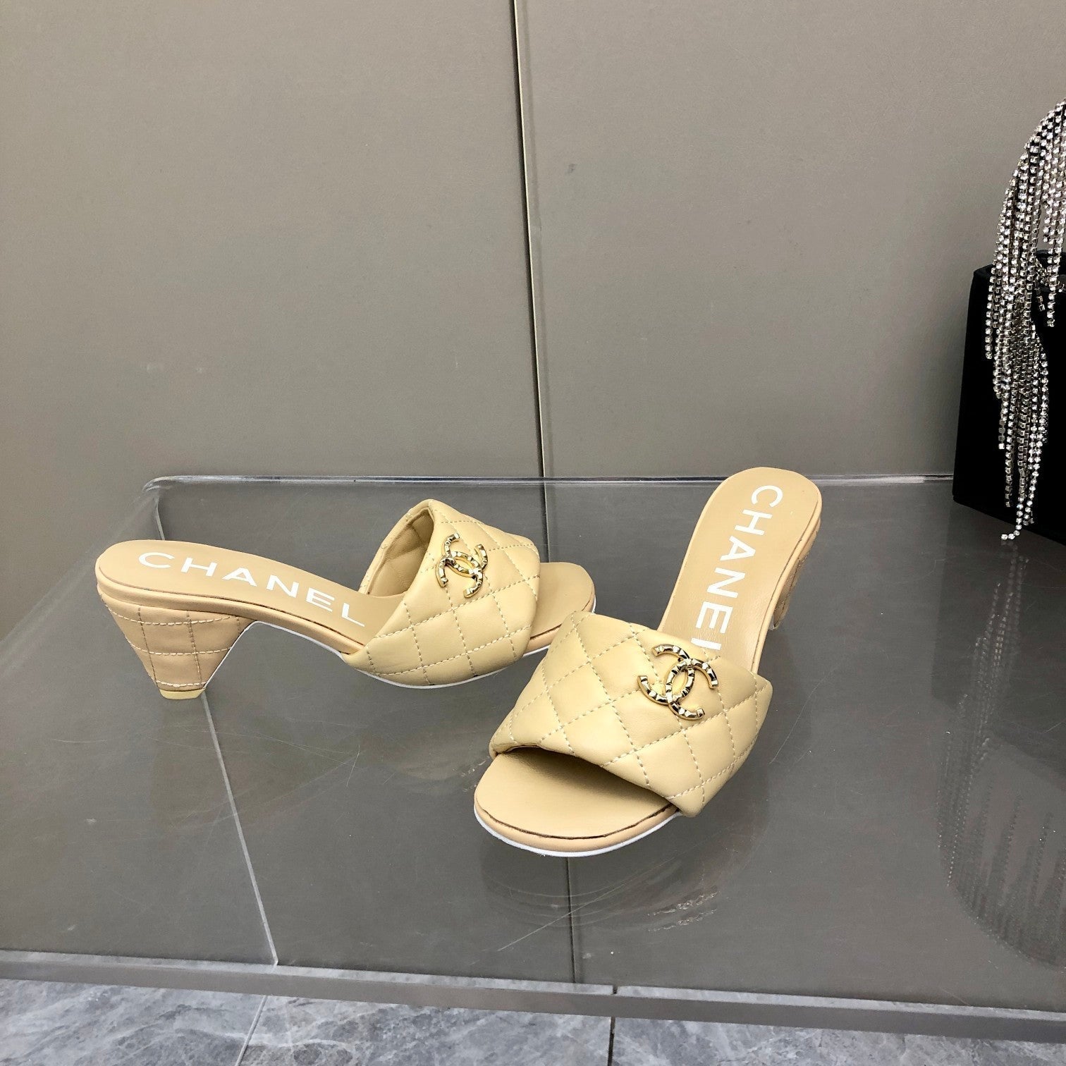 Chanel Mules Beige
