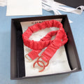 Chanel Belt With Double C Buckle Red