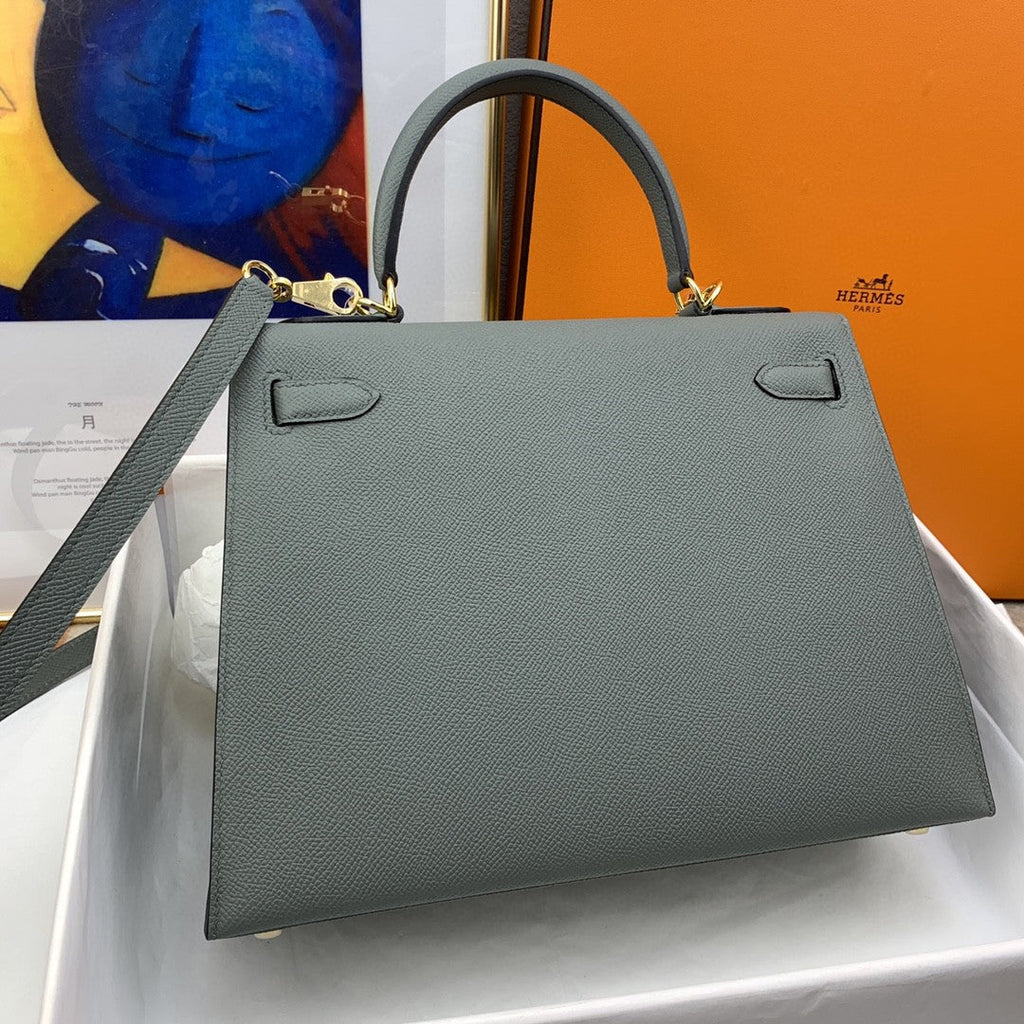 Hermes Kelly 28 Togo Gold Hardware Dark Grey