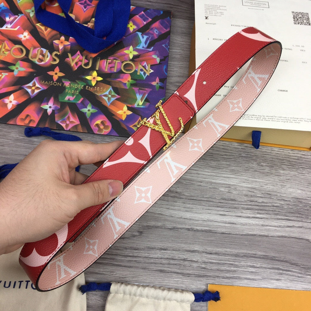Louis Vuitton Iconic Reversible Belt Red
