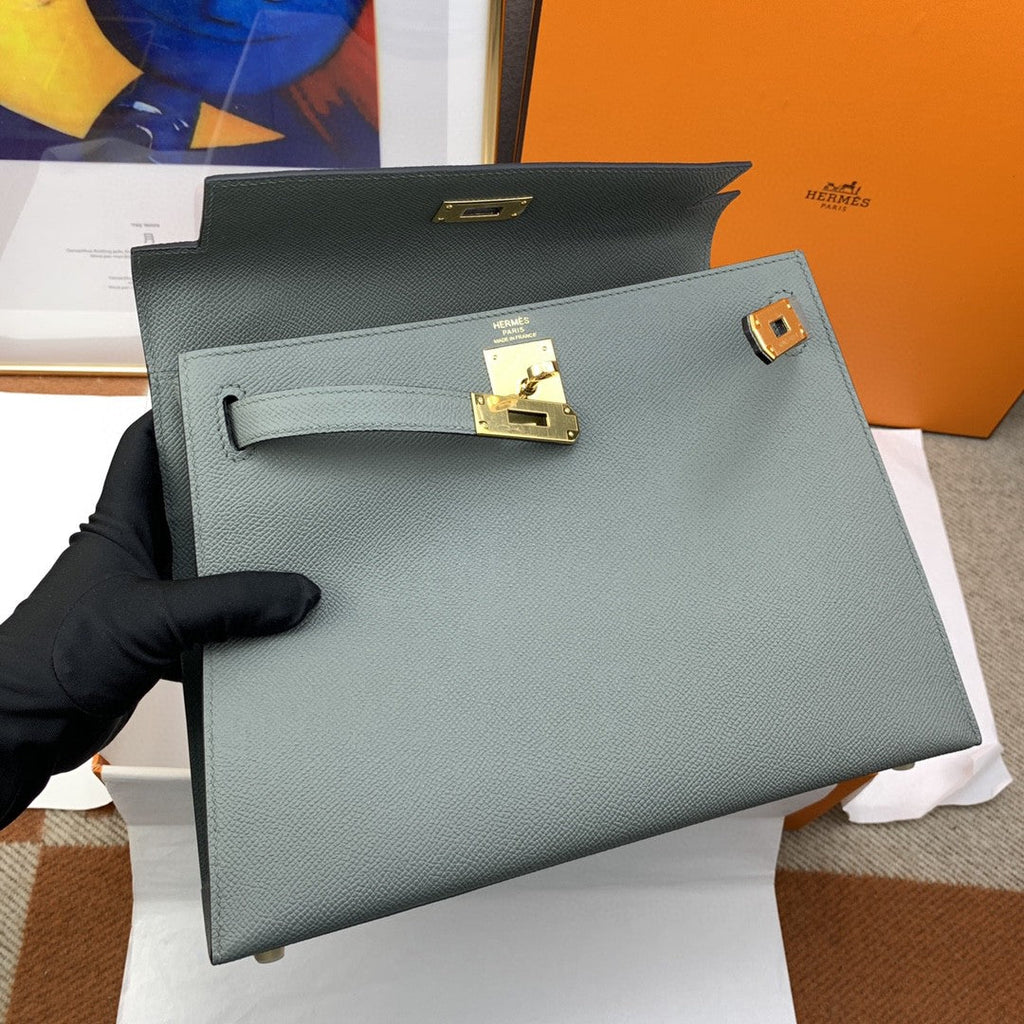 Hermes Kelly 28 Togo Gold Hardware Dark Grey