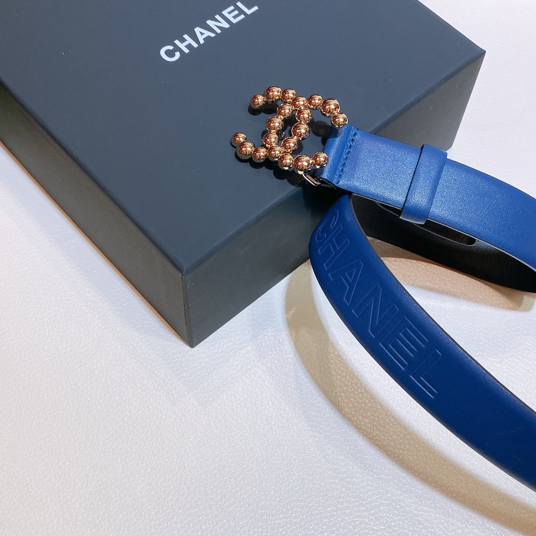 Chanel Belt With Bead Buckle Purple