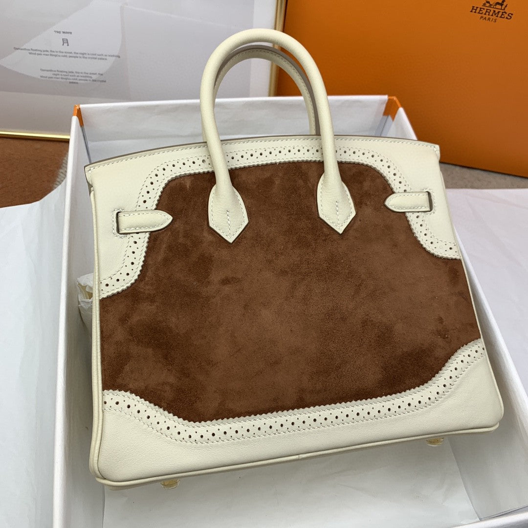 Hermes Birkin 25 Nata Swift Gold Hardware Bi Color