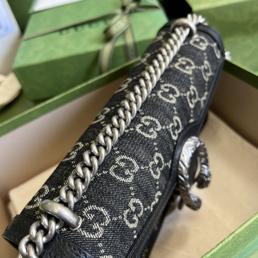 Gucci 499623 Dionysus Small GG Shoulder Bag 25cm Black