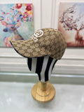 Gucci Canvas Baseball Cap with Web Brown