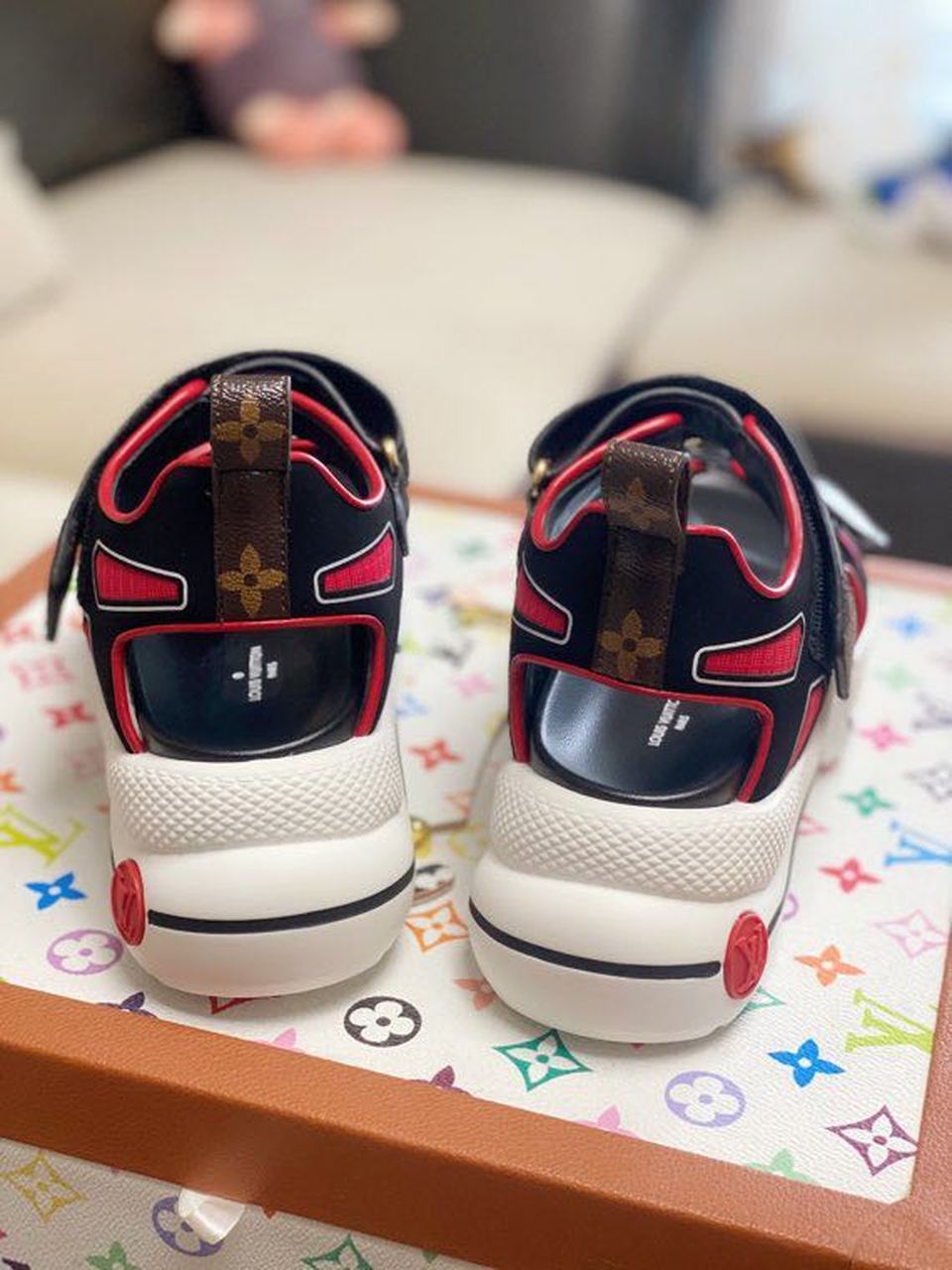 Louis Vuitton Archlight Sandals Calfskin Leather Spring/Summer Collection Red