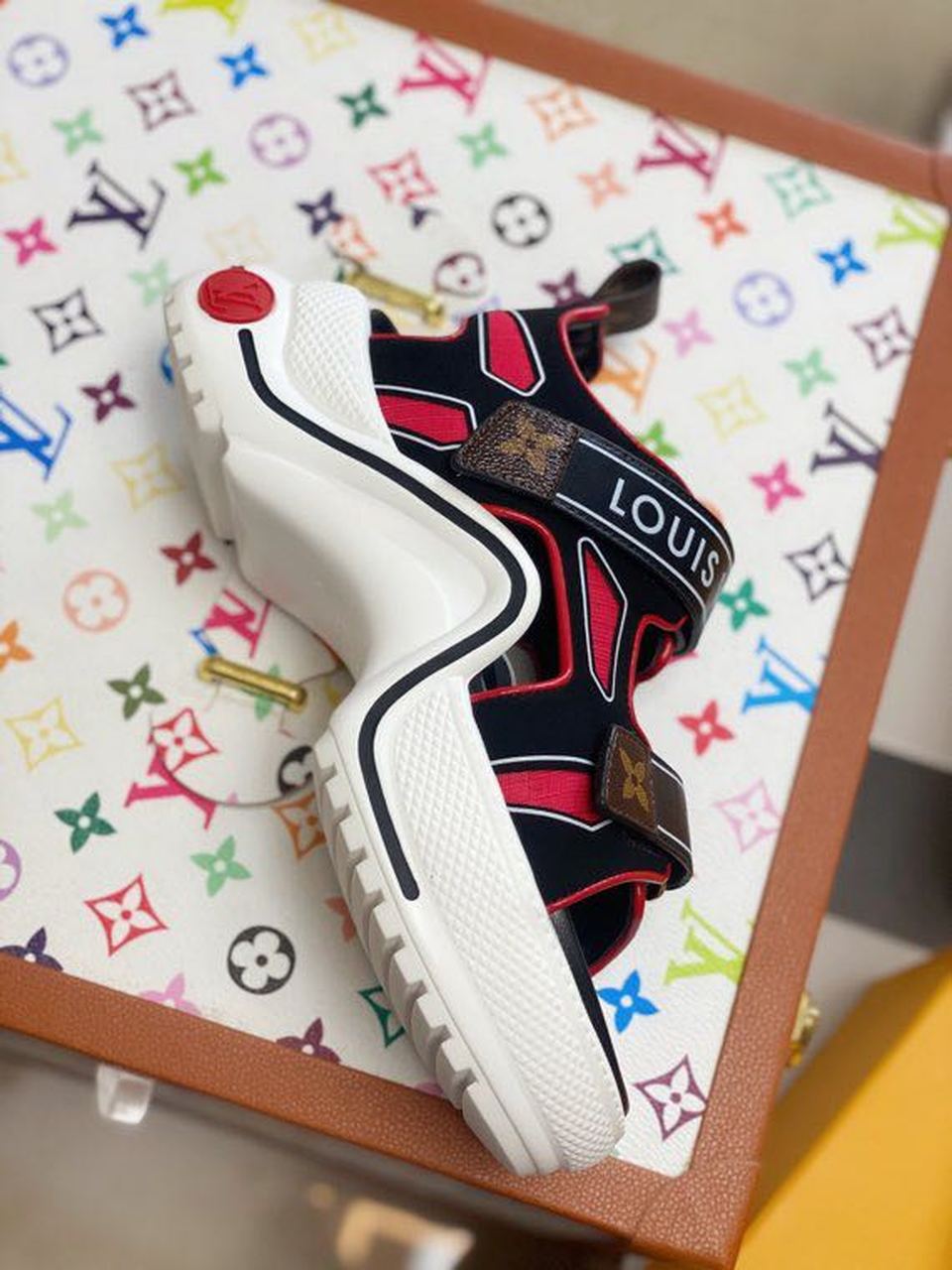 Louis Vuitton Archlight Sandals Calfskin Leather Spring/Summer Collection Red