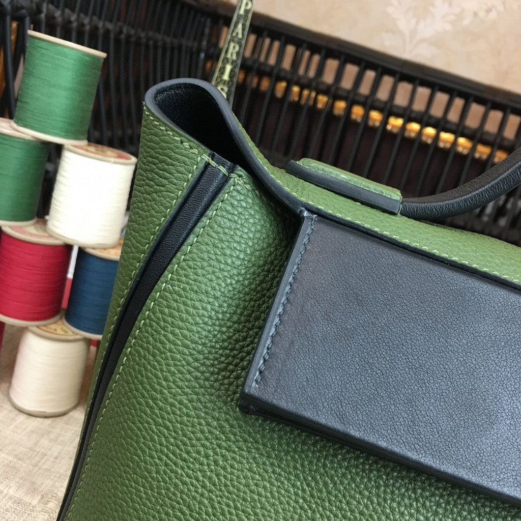 Hermes 24 24 29cm Noir Black Clémence Green