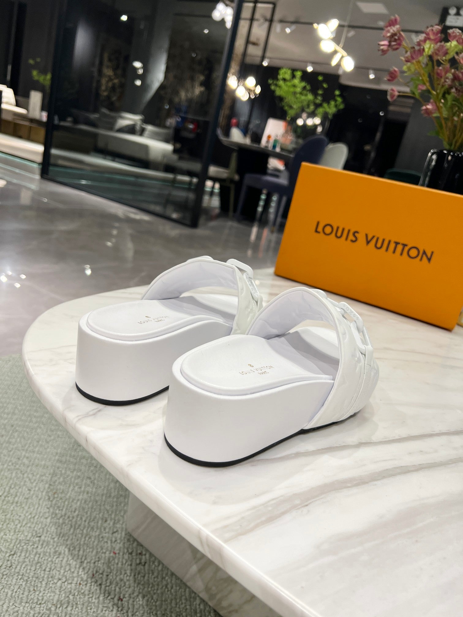 Louis Vuitton Jumbo Flatform Mule White