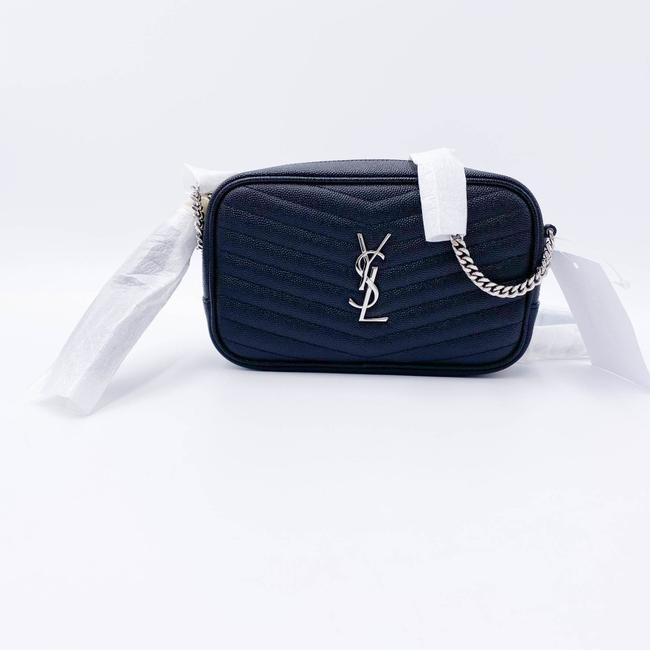 Saint Laurent Monogram Camera Lou Mini Quilted Black/Silver Black Leather Shoulder Bag