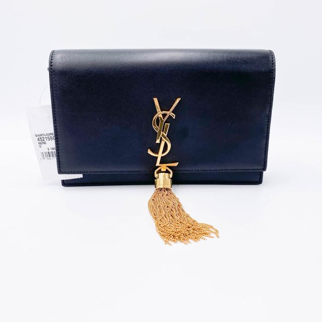 Saint Laurent Monogram Kate Chain Wallet Woc Calfskin Classic Tassel Black Leather Shoulder Bag