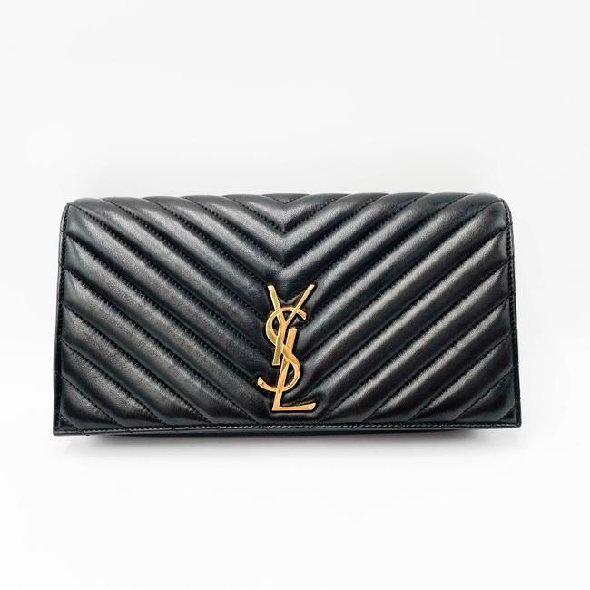 Saint Laurent Monogram Kate Shoulder 99 Quilted Baguette Black Leather Cross Body Bag