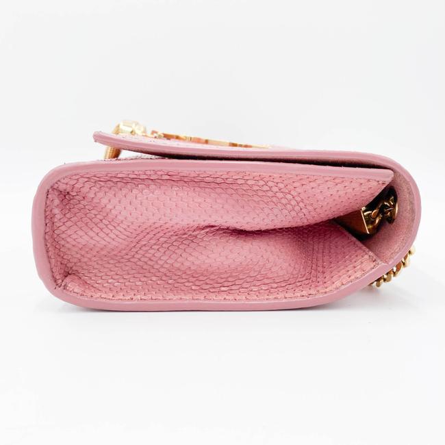 Saint Laurent Monogram Kate Medium Monogram Snakeskin Pink Leather Shoulder Bag