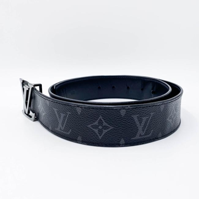 Louis Vuitton Black Calfskin Monogram Eclipse 40mm Lv Initiales Reversible Belt