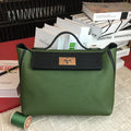 Hermes 24 24 29cm Noir Black Clémence Green