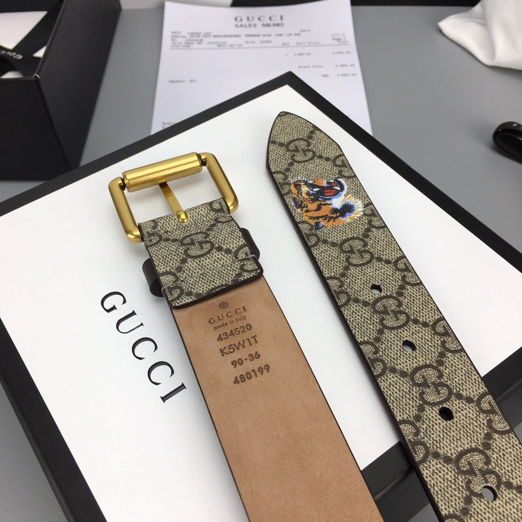 Gucci Belt With Square Buckle Brown