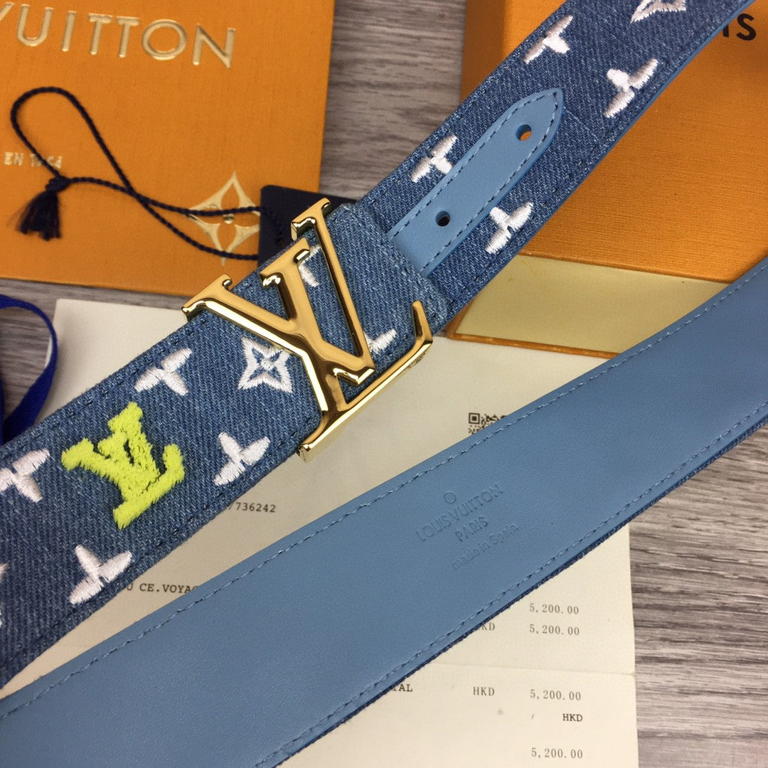 Louis Vuitton Initiales Belt Blue