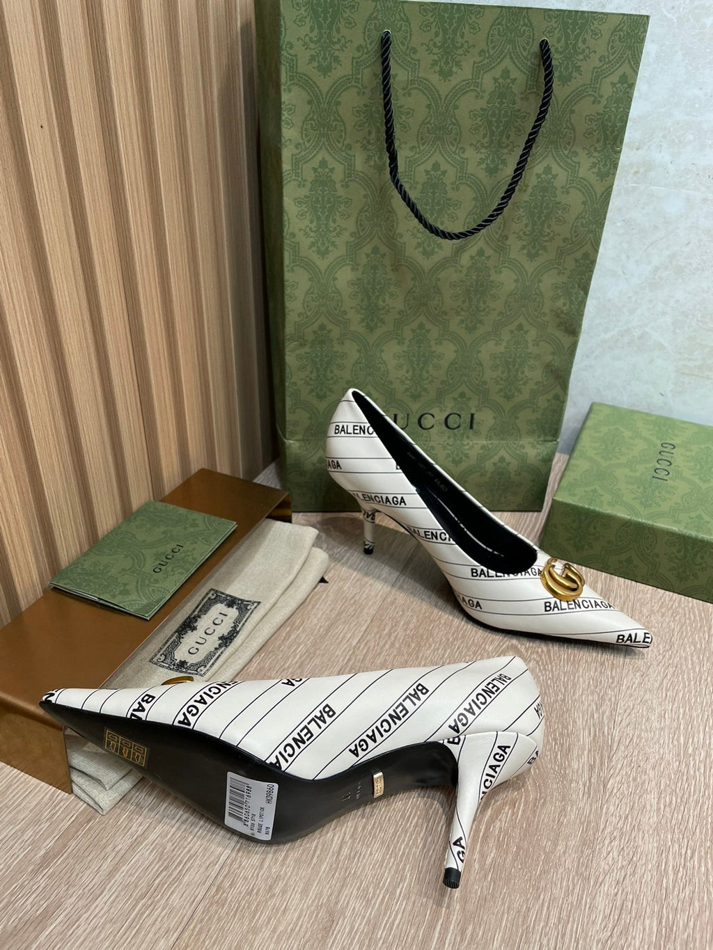 Gucci Balenciaga The Hacker Project Square Knife Pump White