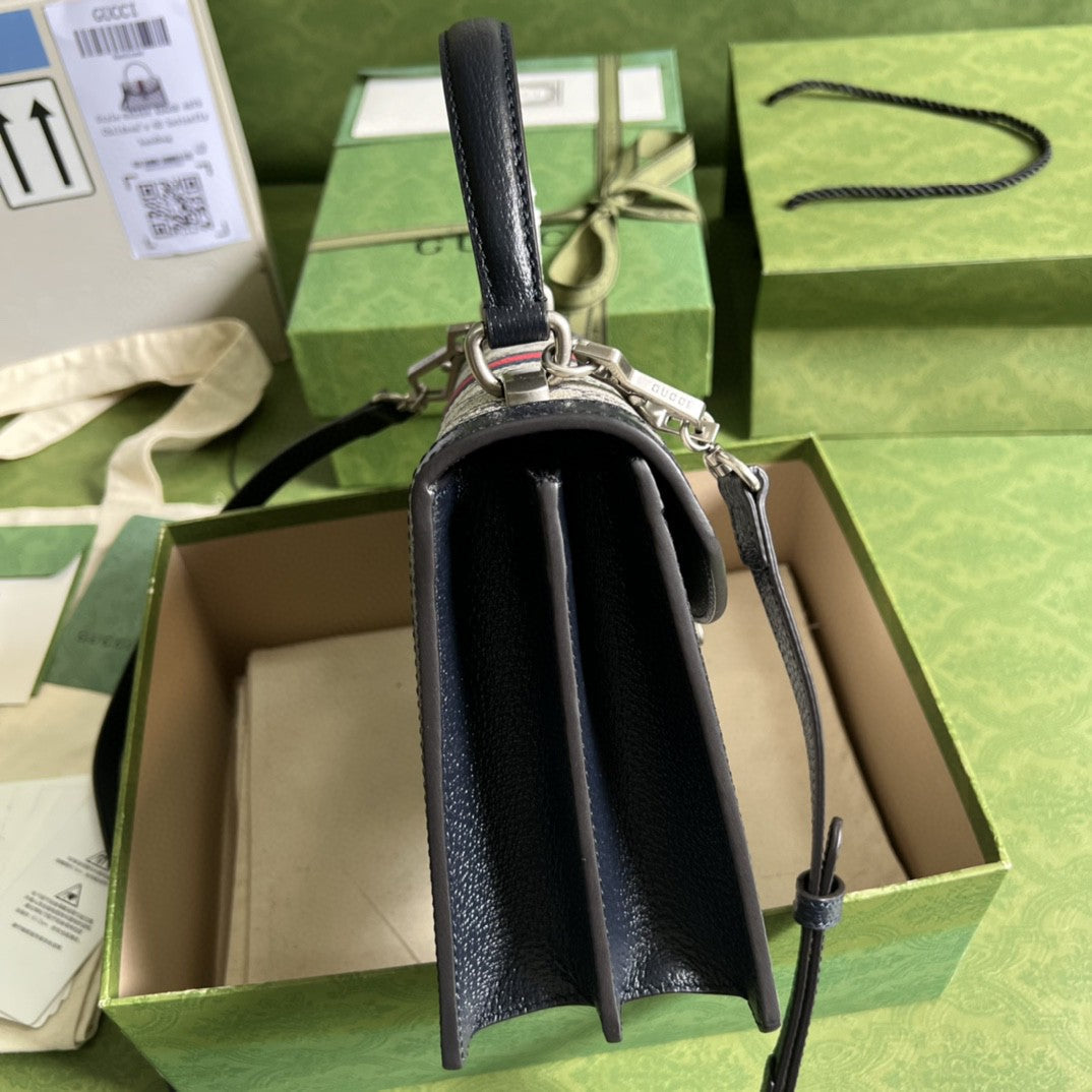 Gucci Ophidia Small Top Handle Bag 25cm Beige