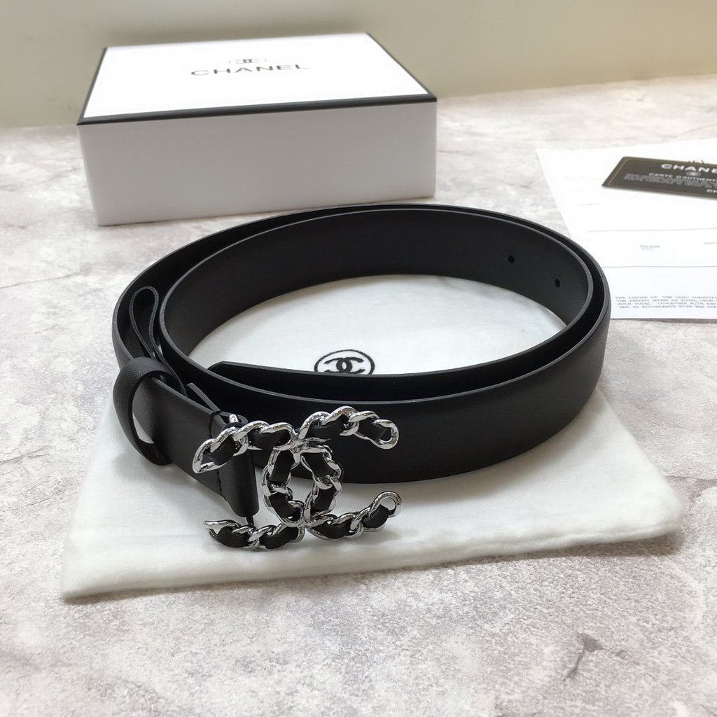Chanel Belt With Double C Buckle Black