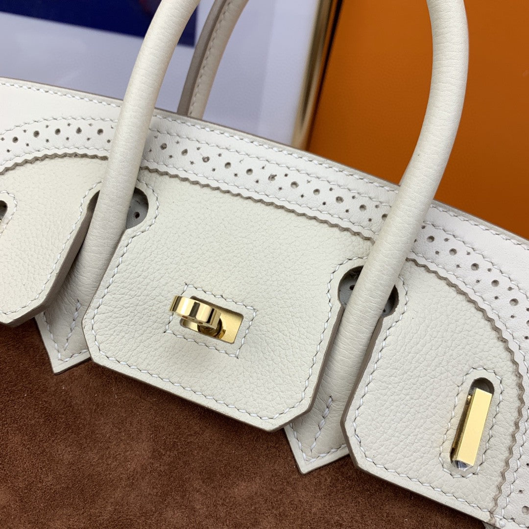 Hermes Birkin 25 Nata Swift Gold Hardware Bi Color