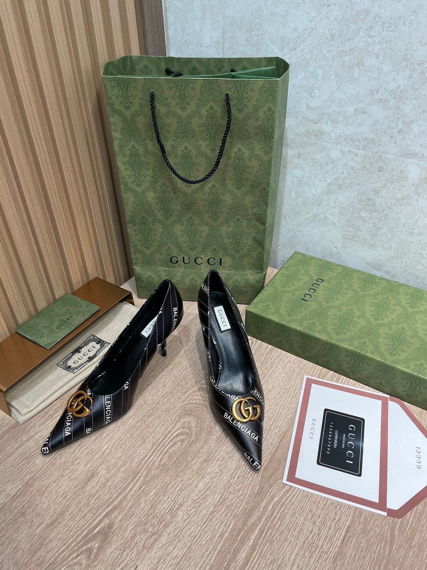 Gucci Balenciaga The Hacker Project Square Knife Pump Black