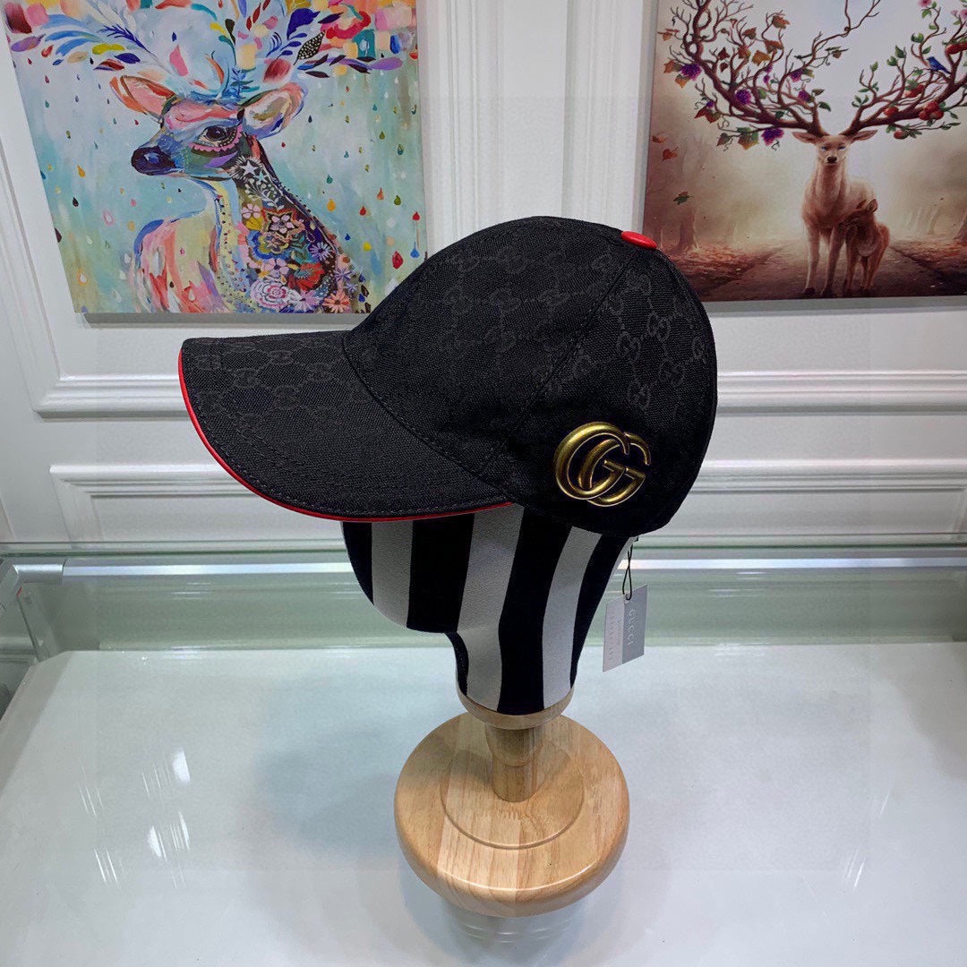 Gucci Canvas Baseball Cap with Web Black