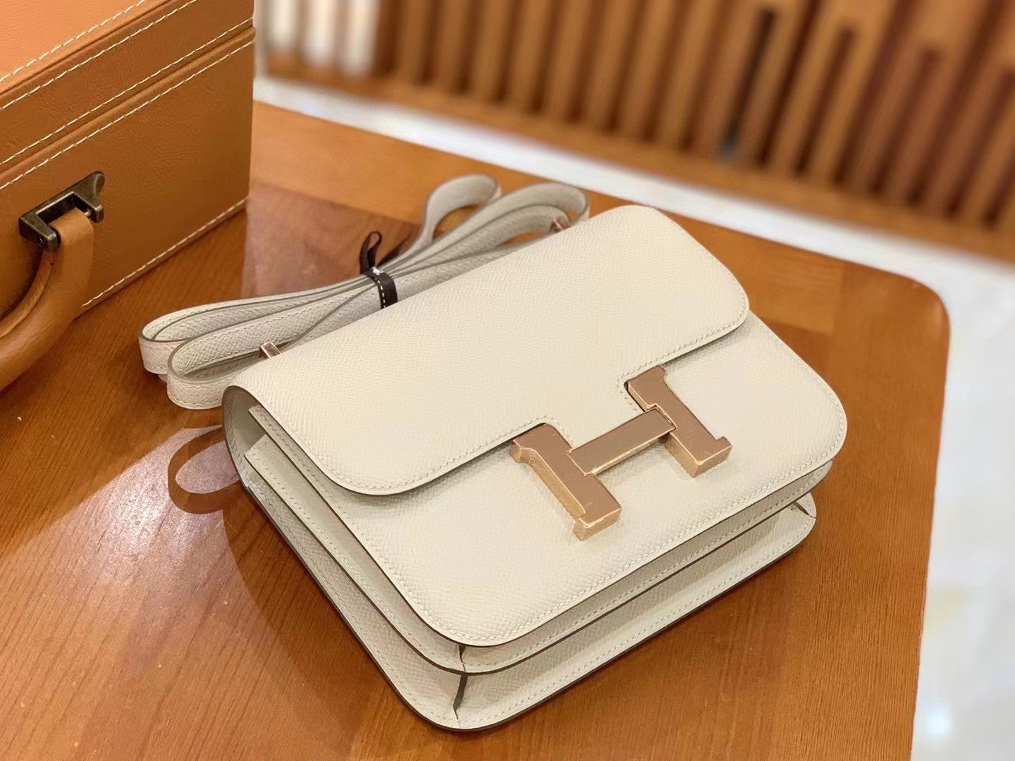 Hermes Constance Shoulder Bag 23cm White