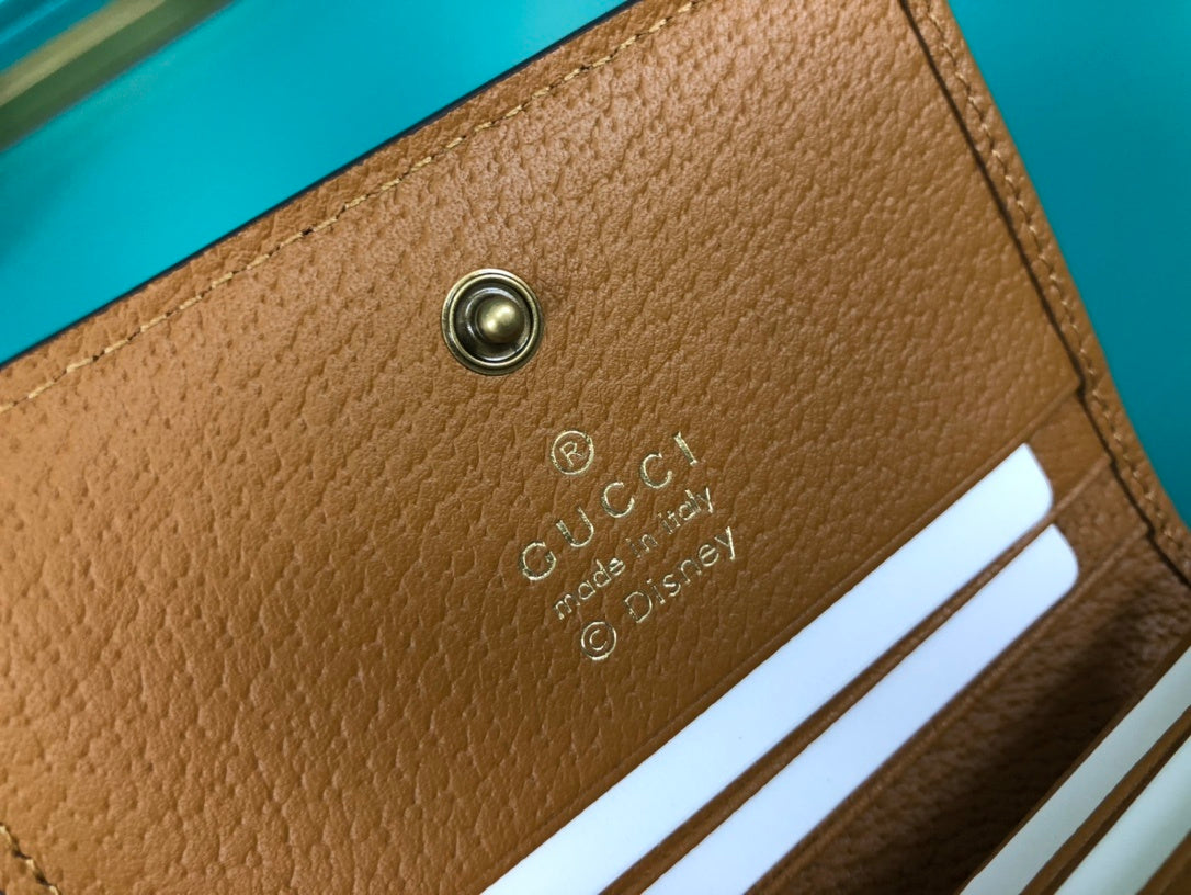 Gucci Disney Mickey Card Case Beige Wallet 11cm