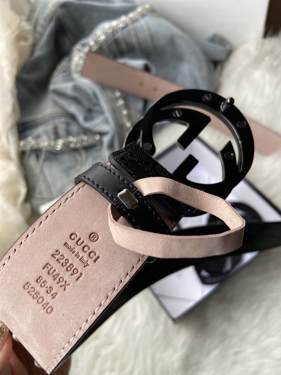 Gucci Belt With Double G Buckle Black