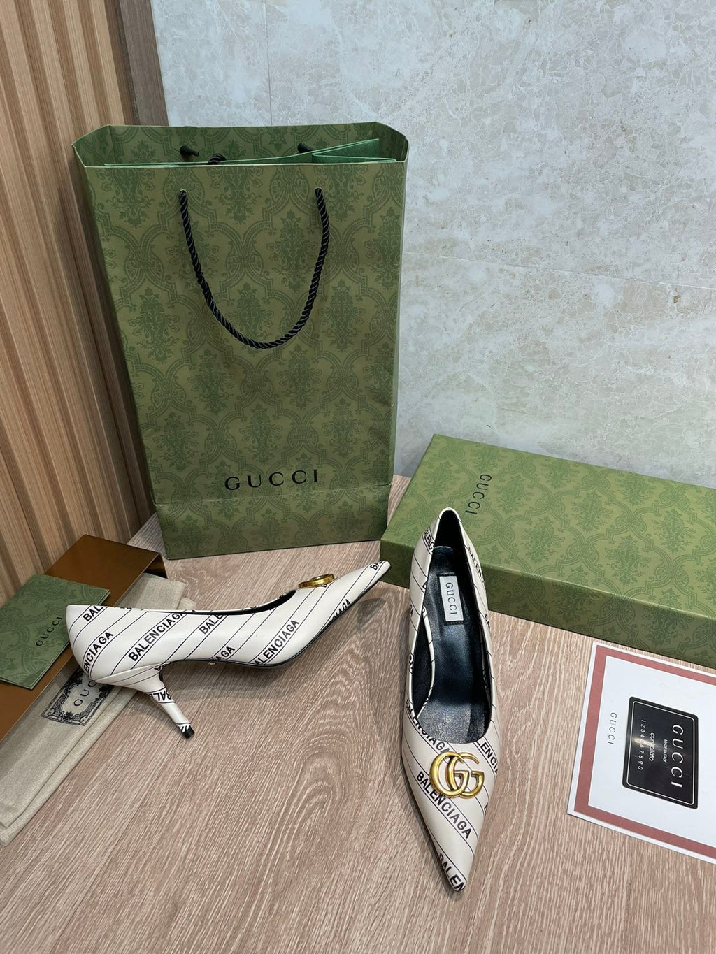 Gucci Balenciaga The Hacker Project Square Knife Pump White