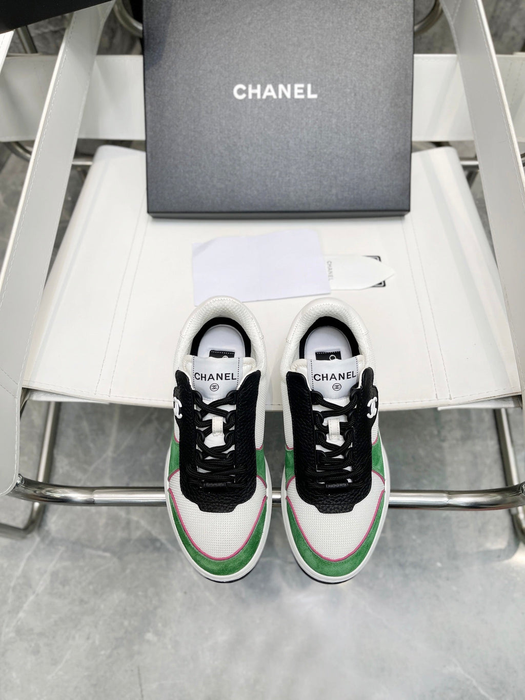 Chanel Trainers Sneakers White/Green