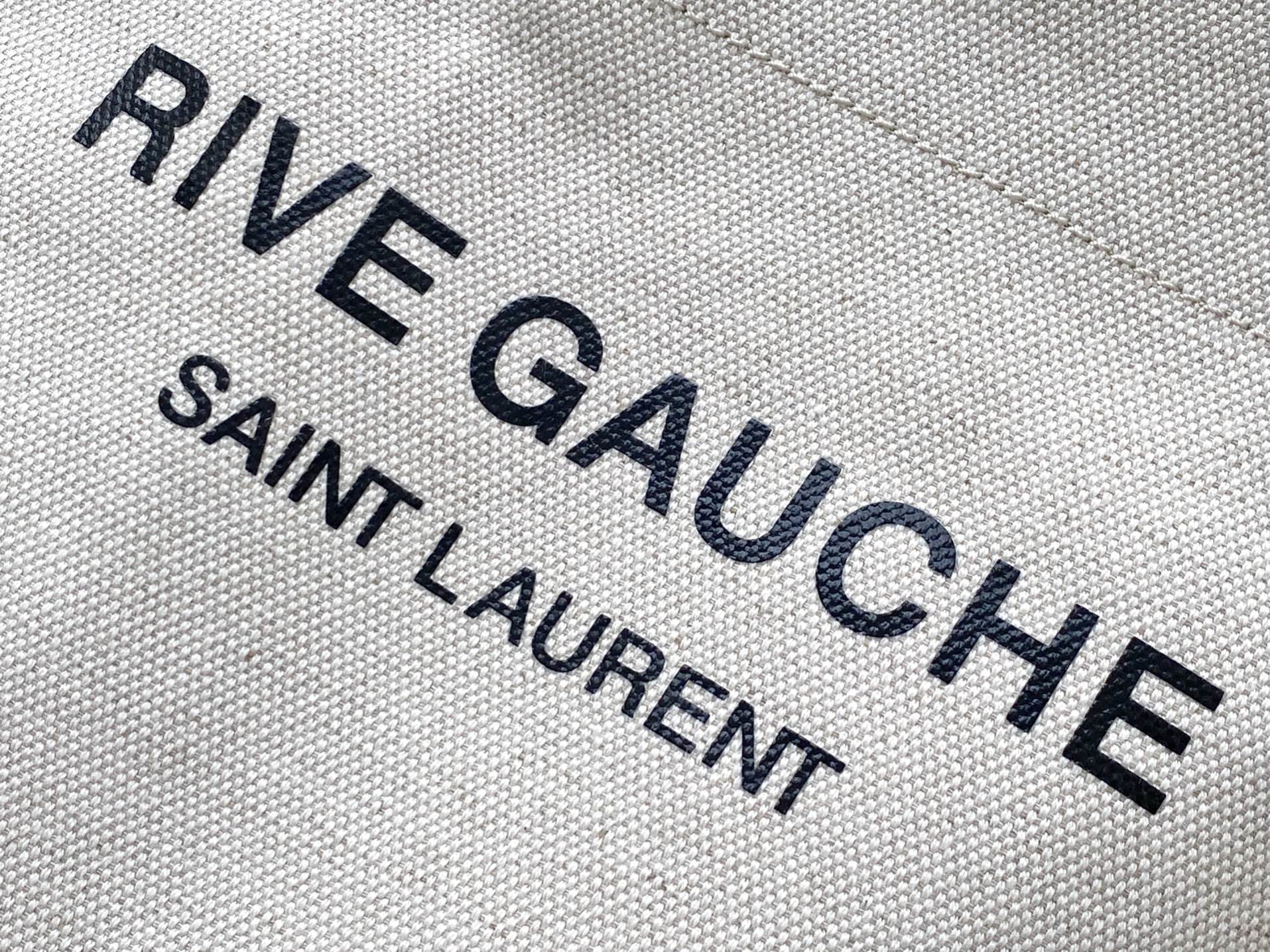 Saint Laurent Rive Gauche Bucket Bag With Brown Strap 20cm