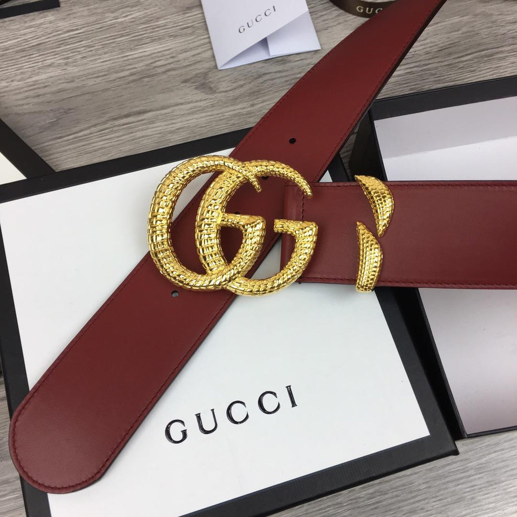 Gucci Belt With Double G Buckle Red