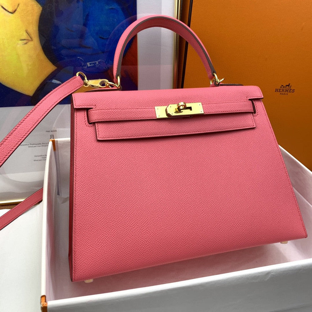 Hermes Kelly 28 Togo Gold Hardware Pink