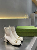 Gucci Ankle Boots With Horsebit White