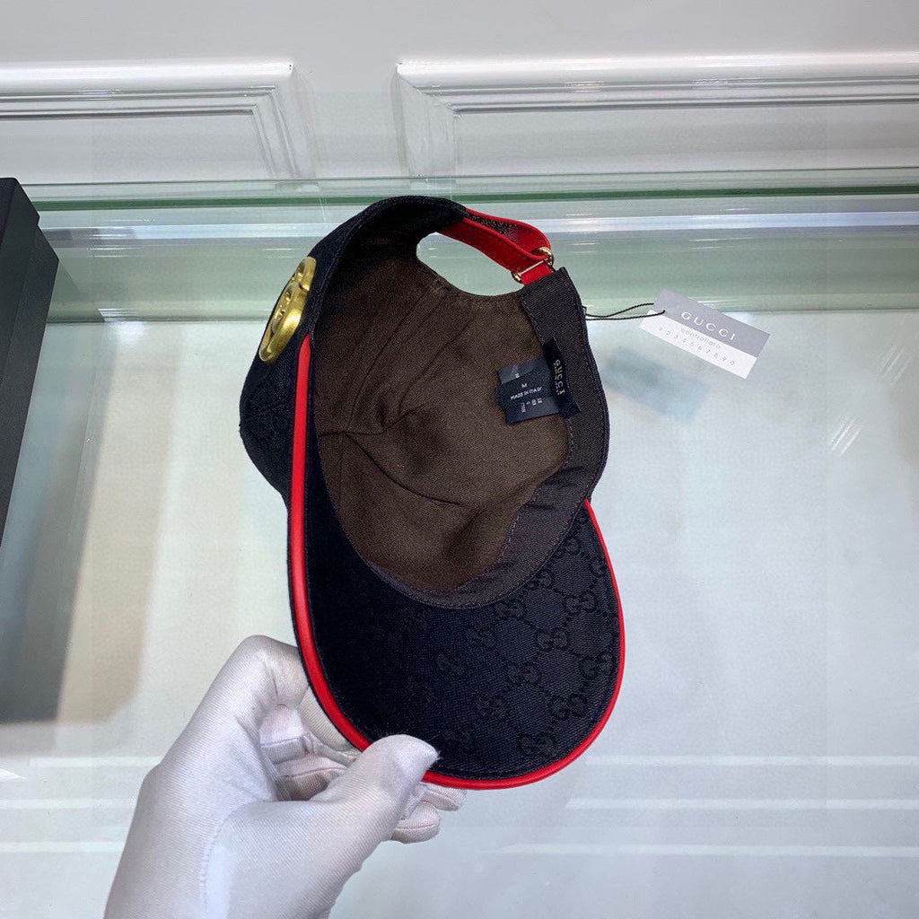 Gucci Canvas Baseball Cap with Web Black