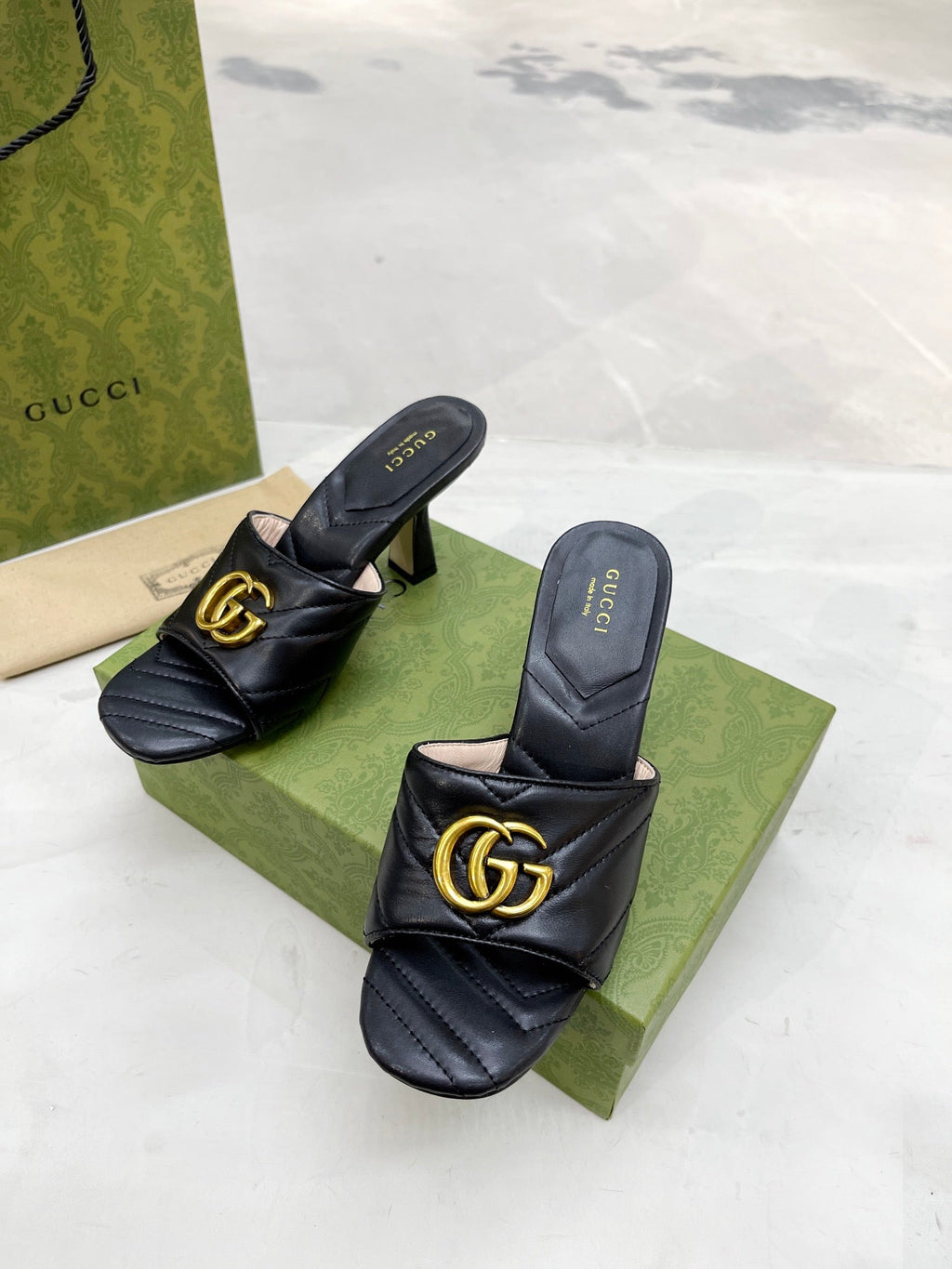 Gucci Double G Slide Sandal Black