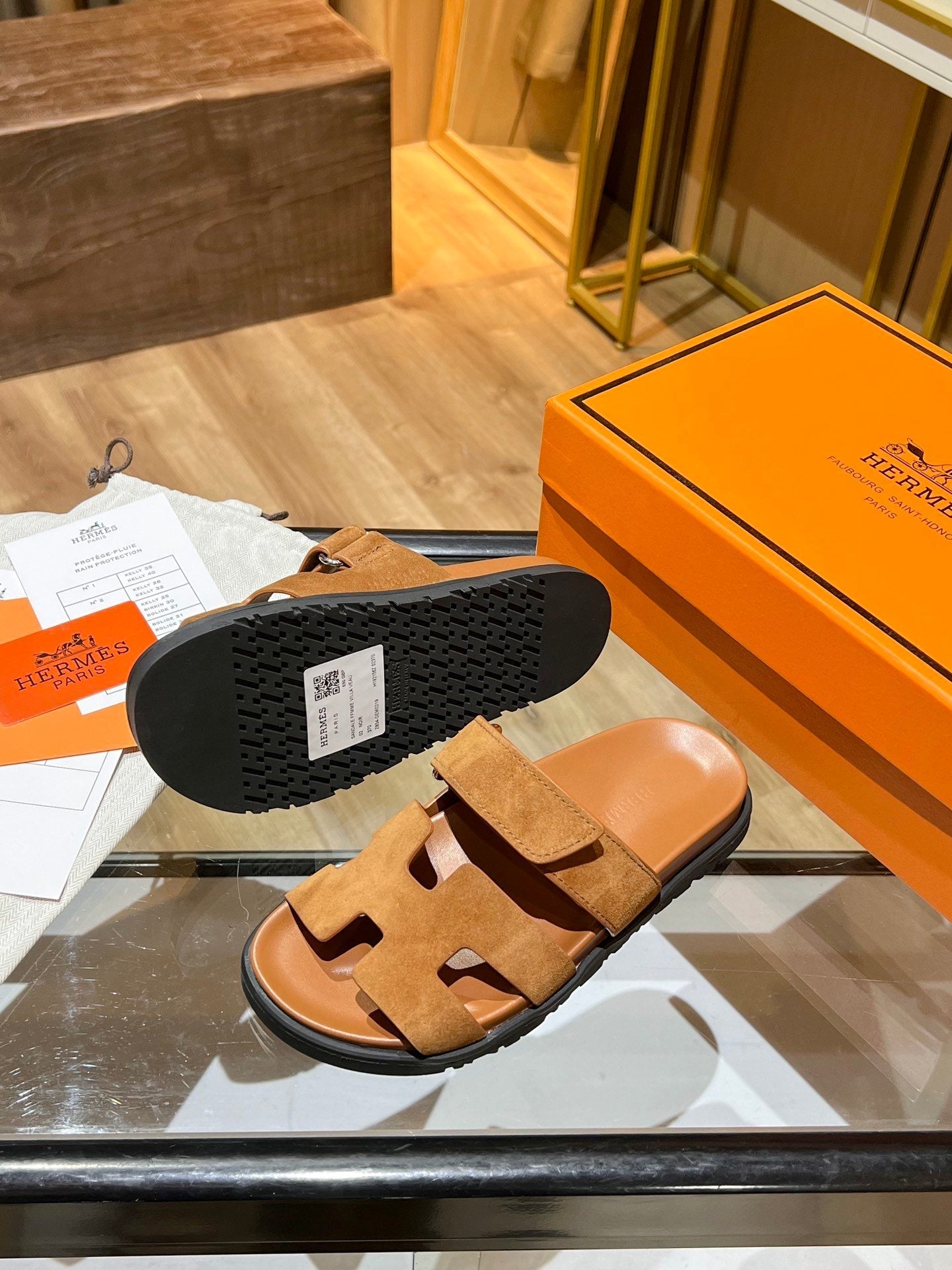 Hermes Oran Sandal Brown