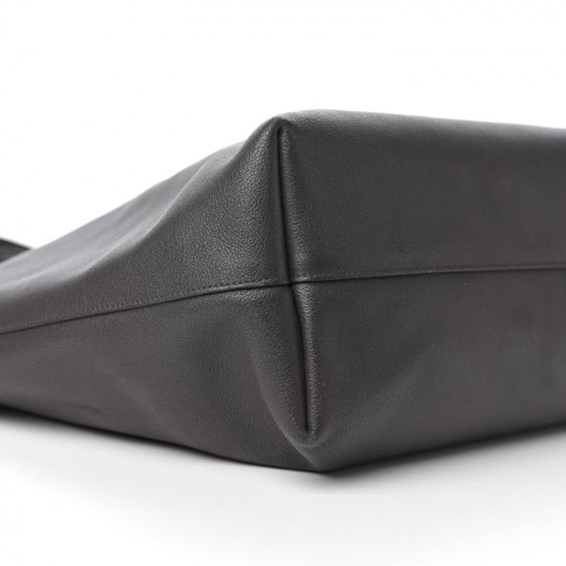 Saint Laurent Shopping Calfskin Large Dark Grey Leather Tote