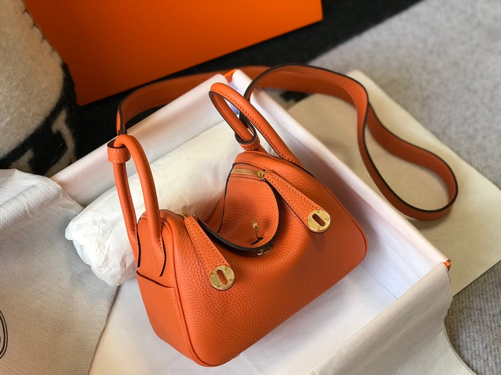 Hermes Lindy Mini 19cm Orange Bag