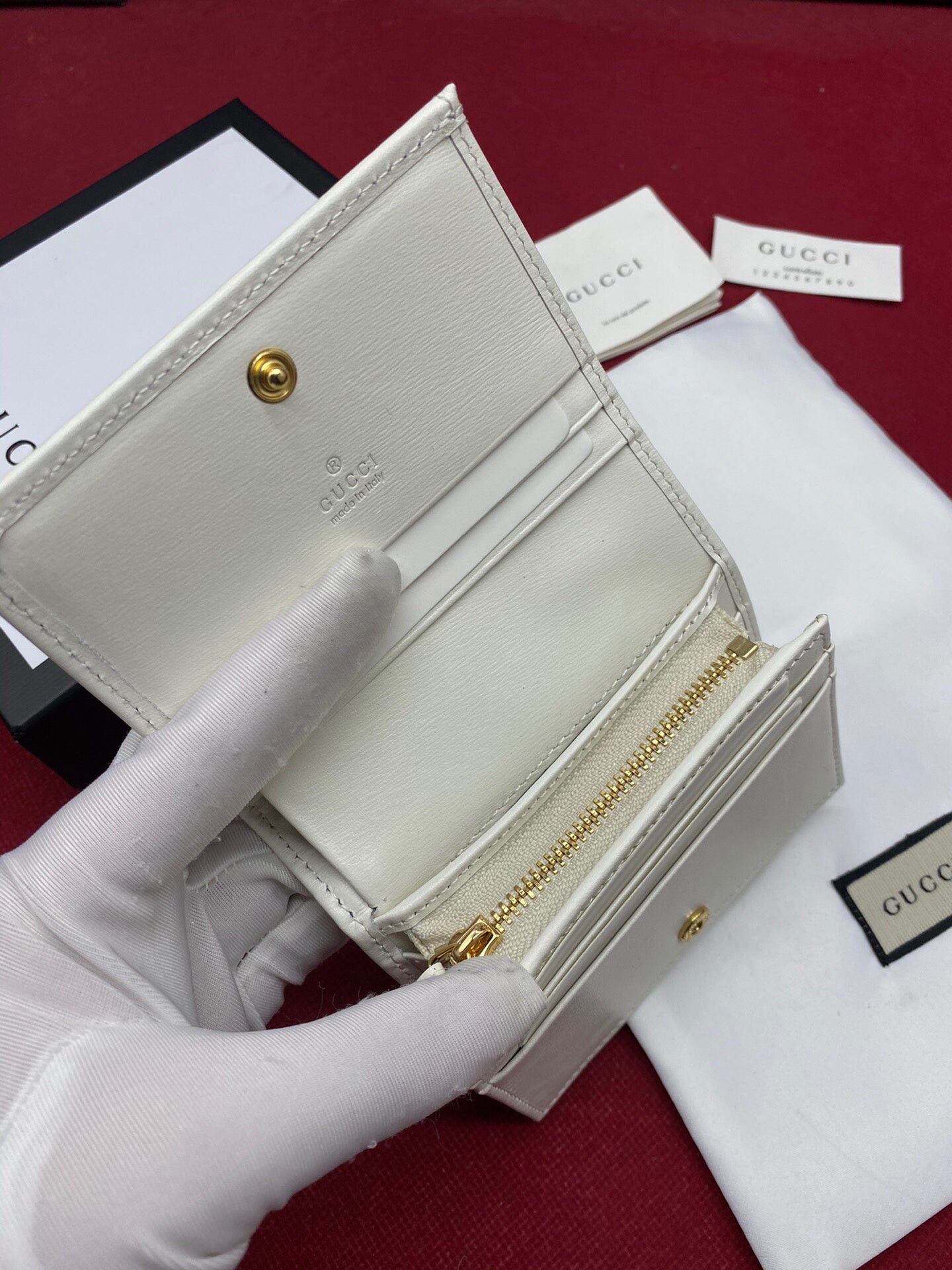 Gucci Horsebit 1955 White Card Case 11cm