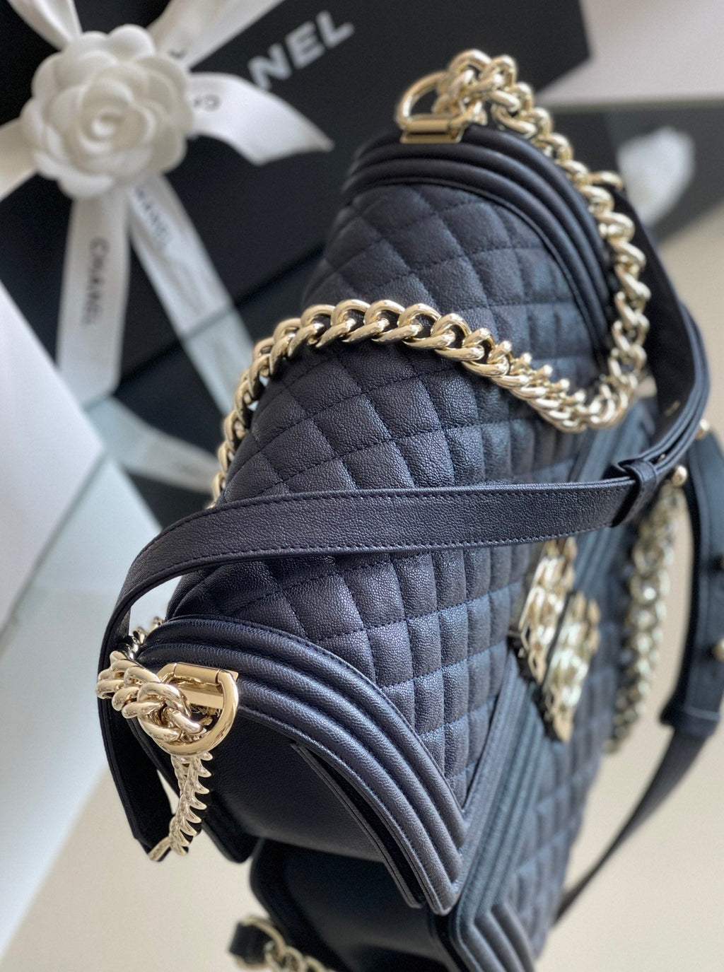 Chanel Medium Classic Flapbag 25cm Dark Blue