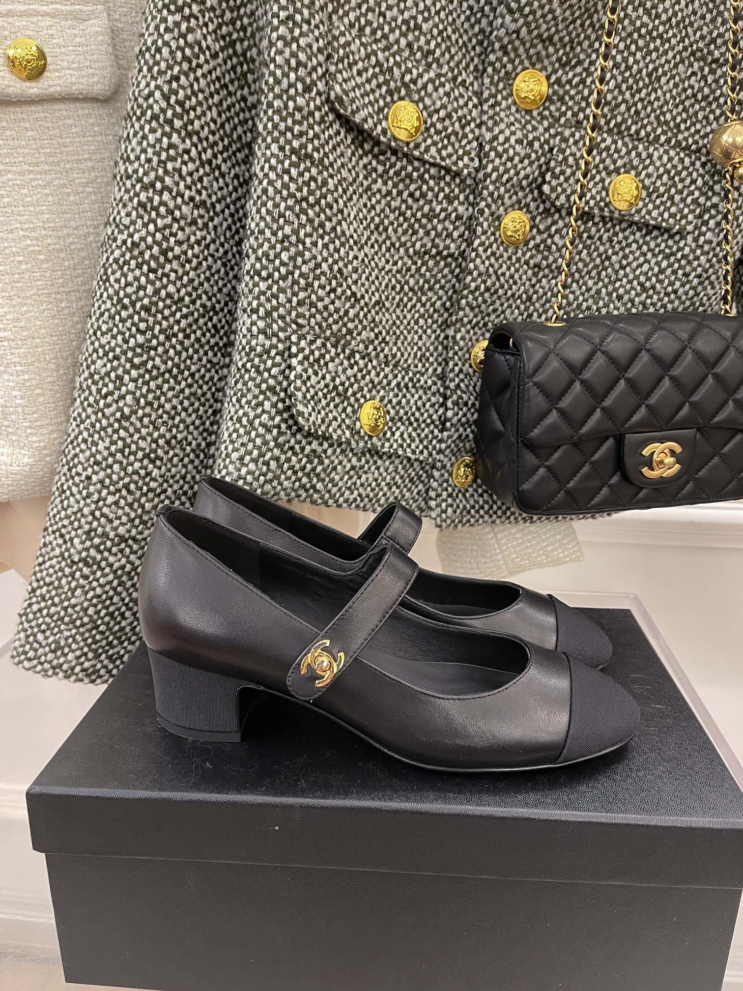 Chanel Sling Back 1.7 Inches Black