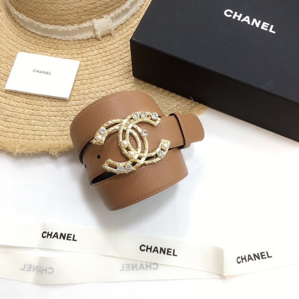 Chanel Belt With Double C Buckle Red
